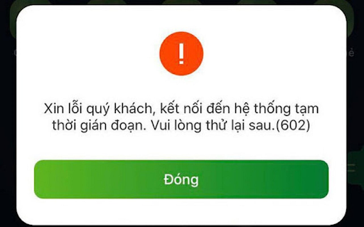  Lỗi hệ thống ngân hàng khiến việc chuyển tiền không thành công 
