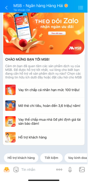 zalo oa msb 2