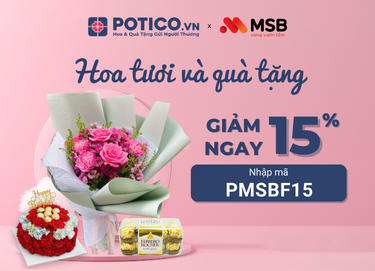 Ưu đãi giảm 15% trên tổng hóa đơn khi mua hoa tại Flowerstore.vn