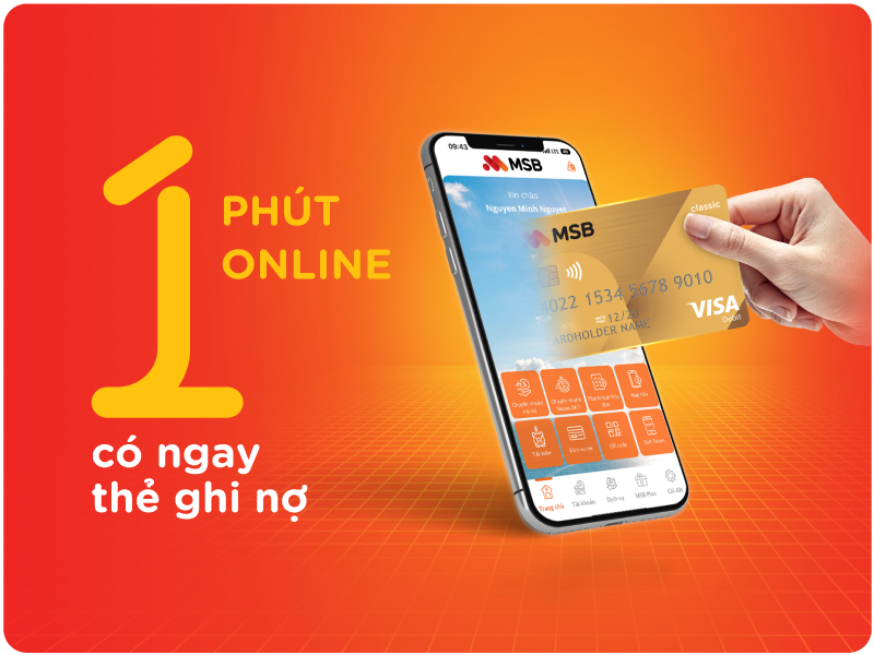 MSB ra mắt thẻ ghi nợ phi vật lý đăng ký ngay trên ứng dụng MSB MBank