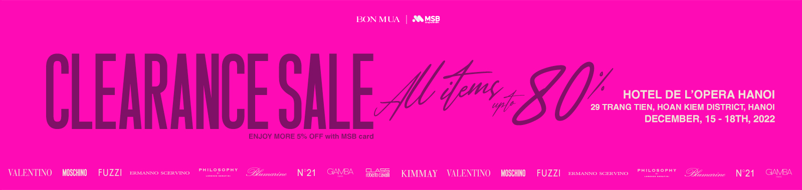 Ưu đãi lên tới 55% cho chương trình CLEARANCE SALE END OF 2022