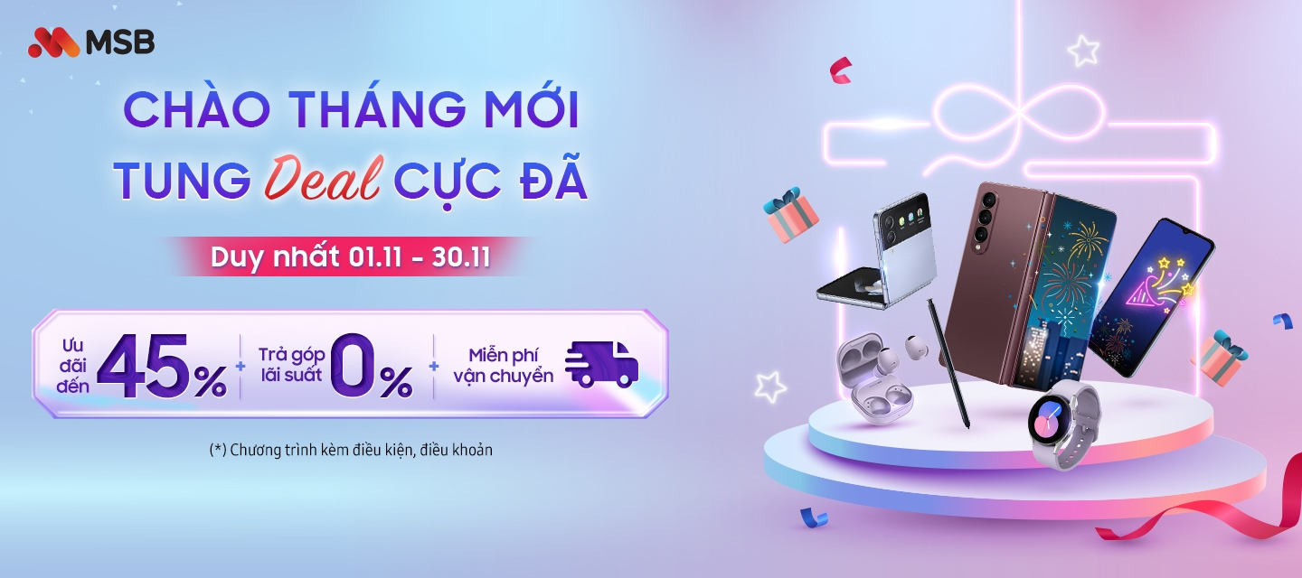 Giảm tới 60% các sản phẩm Samsung